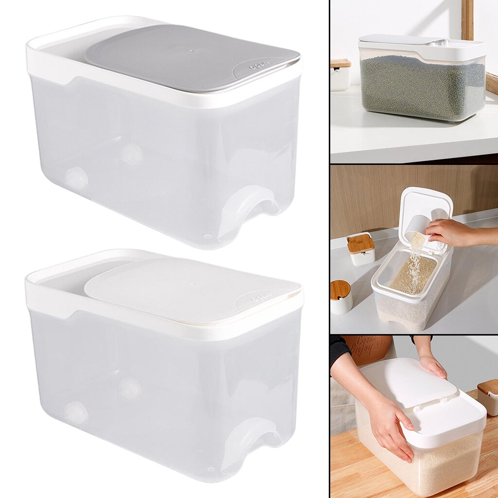Contenedor para almacenamiento de arroz, grande, comida seca, cocina, hermético, a prueba de humedad