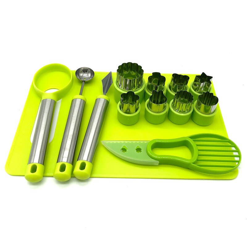 Juego de moldes para cortar frutas y verduras, utensilios de cocina para decoración de alimentos, cortador, rebanador de pasteles, cuchillo para tallar fruta, 5 uds./11 Uds./21 Uds.