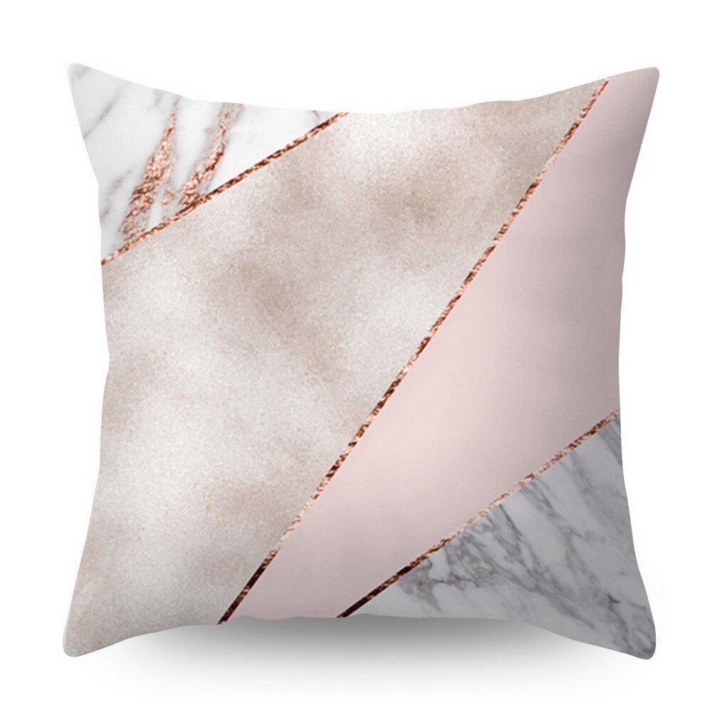 Rose Gold Polyester Geometric Pillowcase Square 45x45cm Cushion Cove Soft Bedroom Decorative Throw Pillow Cover: 8
