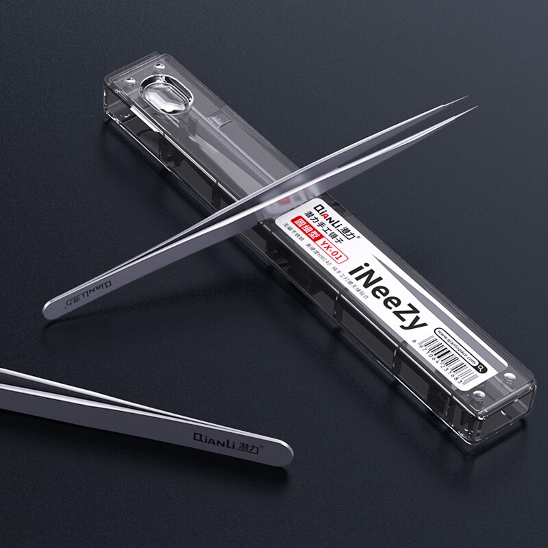 Pinça cilíndrica qinali, redonda, polida à mão, não magnética, aço inoxidável, 0.1mm, antiferrugem, resistente ao desgaste e à corrosão