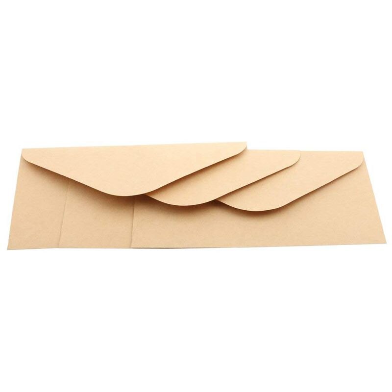 50pcs Kraft Paper Envelopes for Wedding Announcement 110x220mm