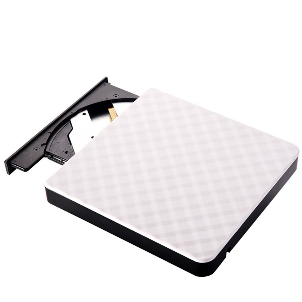 Portable USB3.0 External DVD Burner CD/DVD ROM CD RW Player Optical Drive Writer External DVD Drive Optical Drive: White