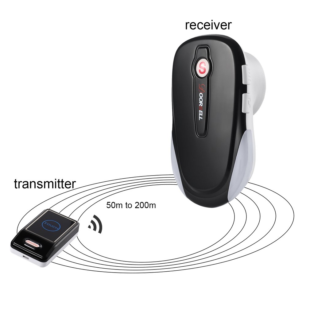 Energy Saving one Touch Sensor Button Ultra-long Distance Control Optional Waterproof Transmitter Wireless Digital Doorbell