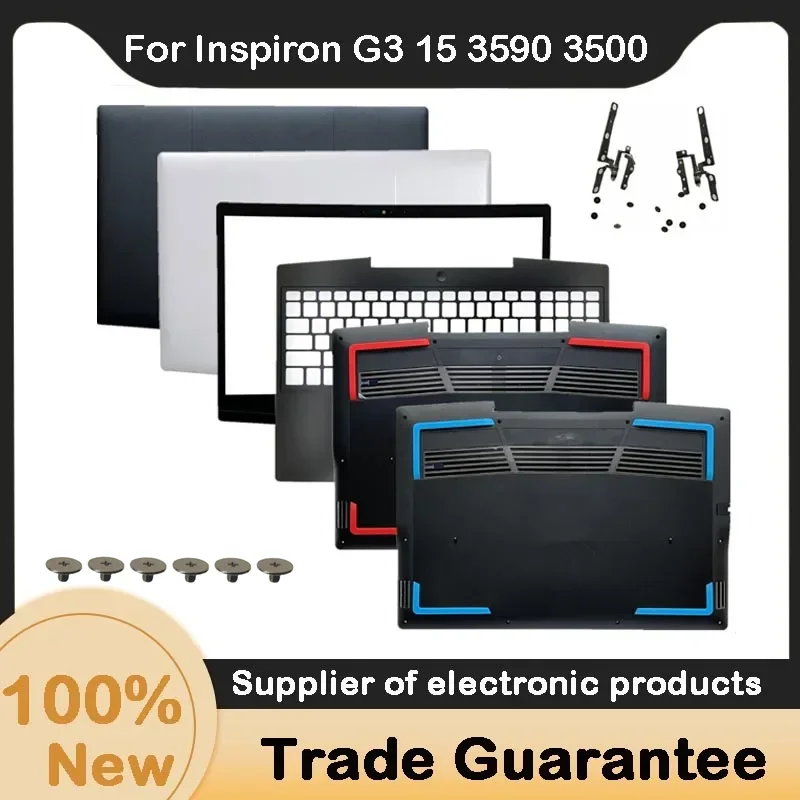 For Dell Inspiron G3 15 3590 3500 P89F LCD Back Cover / Front Bezel / Hinges / Screw 0747KP 03HKFN 0YGCNV