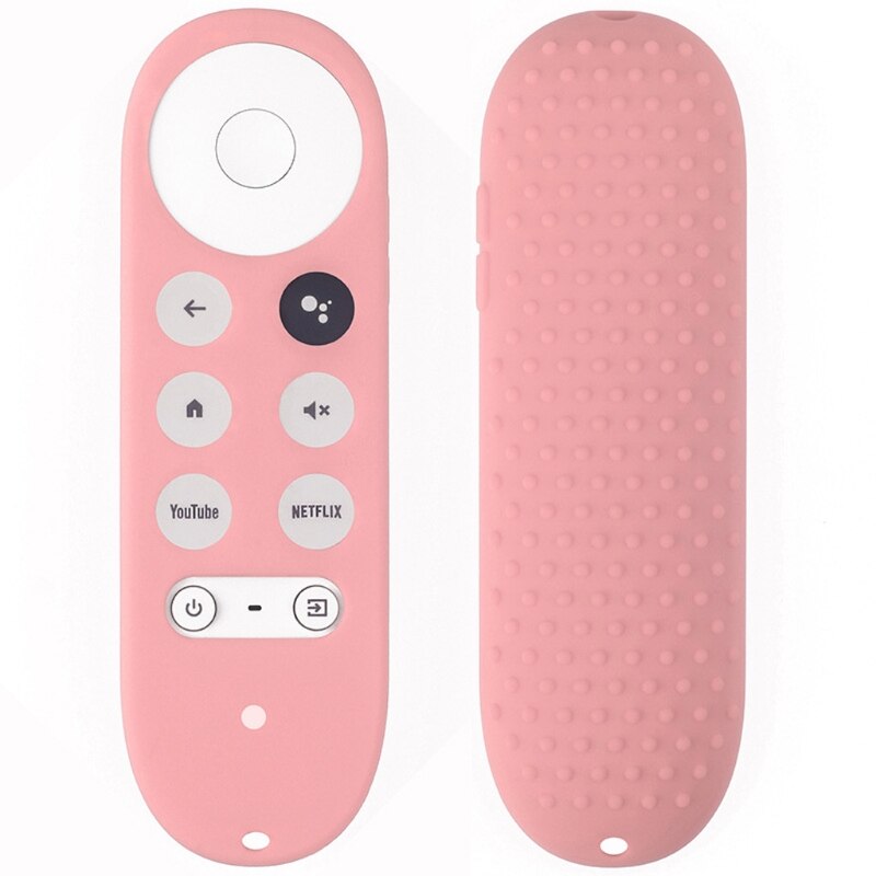Silicone Case for Chromecast for Google TV Voice Remote Shockproof Protective Cover for Chromecast Voice Remote: Pink