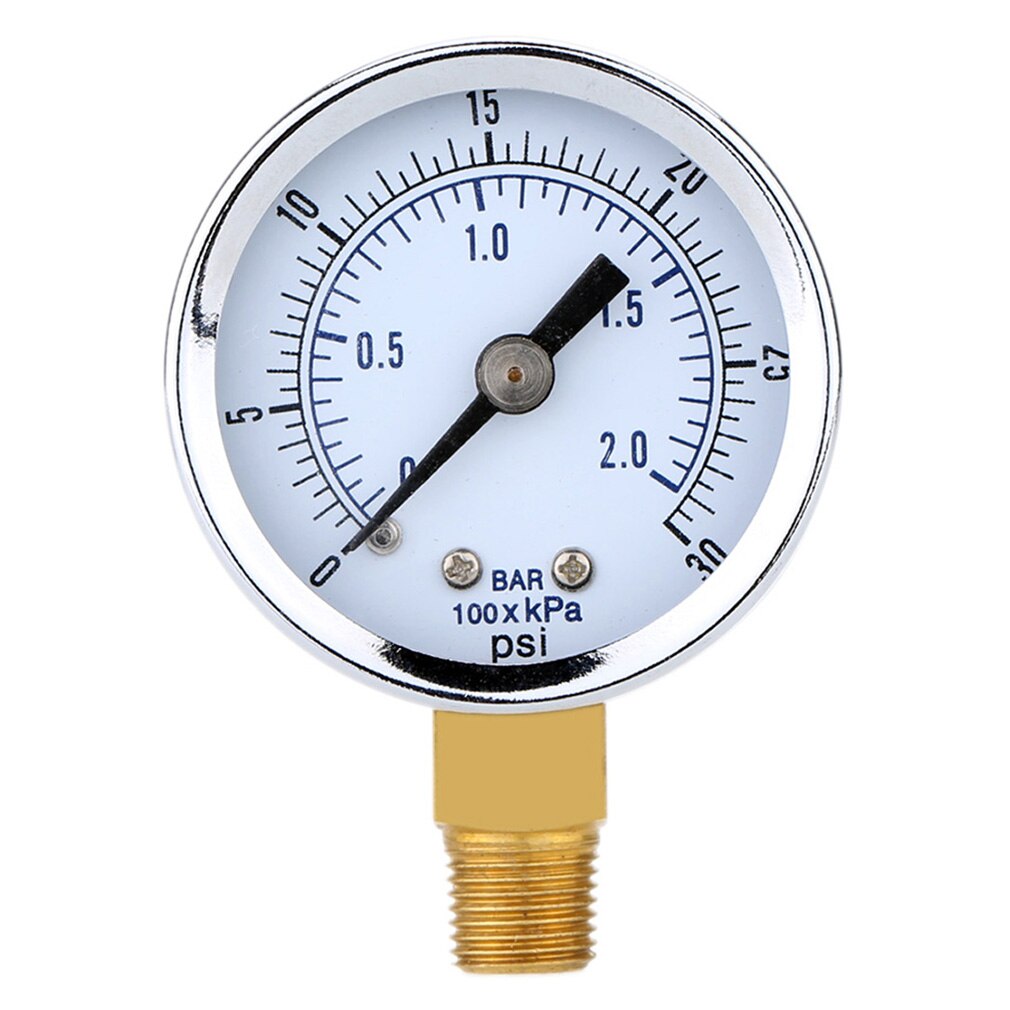 0~30PSI 0~2Bar Air Compressor Gauge 2" Face Side Mount 1/4" NPT Hydraulic Compressed Air Pressure Gauge Tester Measurer