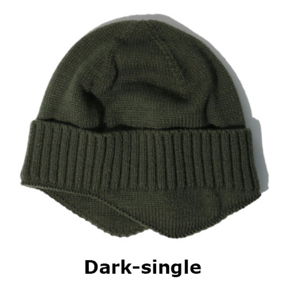 Bonnets de Ski à la pour hommes et femmes, en tricot, pour l'extérieur, extensibles, décontractés, doux et chauds, hiver: Dark green single