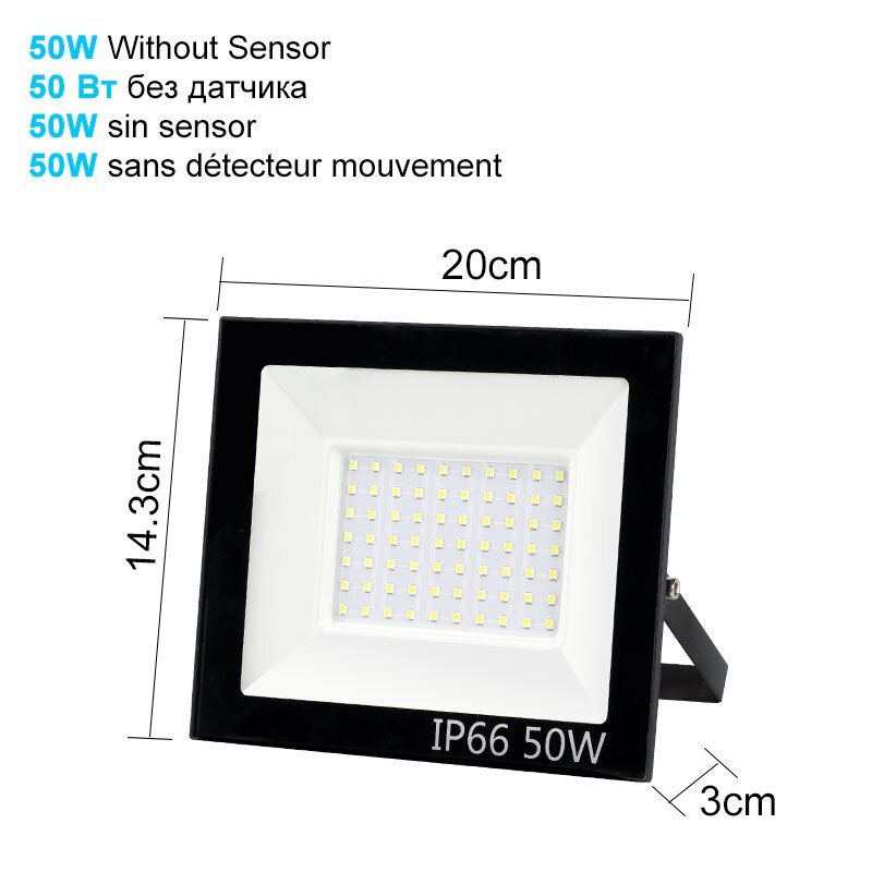 LED Flood Light 10W 20W 30W 50W 100W 220V 240V Outdoor Floodlight Waterproof IP65 Reflector Spotlight Lighting: 50W / Warm White (2700-3500K)