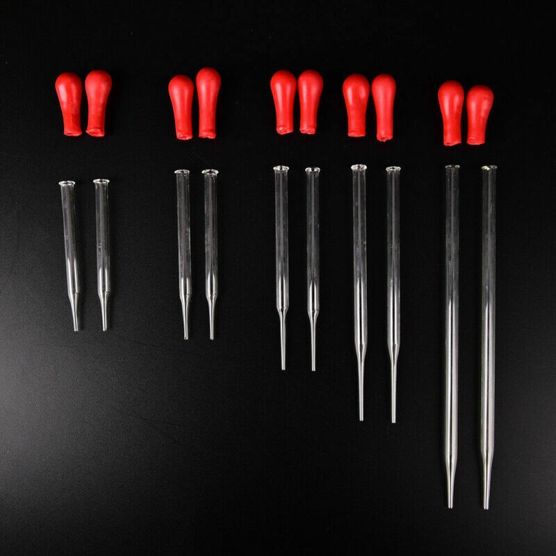 1Pcs Glass Dropper Medicine Pipette Durable Silicone Head Liquid Dropper Burette Transfer Pipette Lab Supplies 9/10/12/15/17/18
