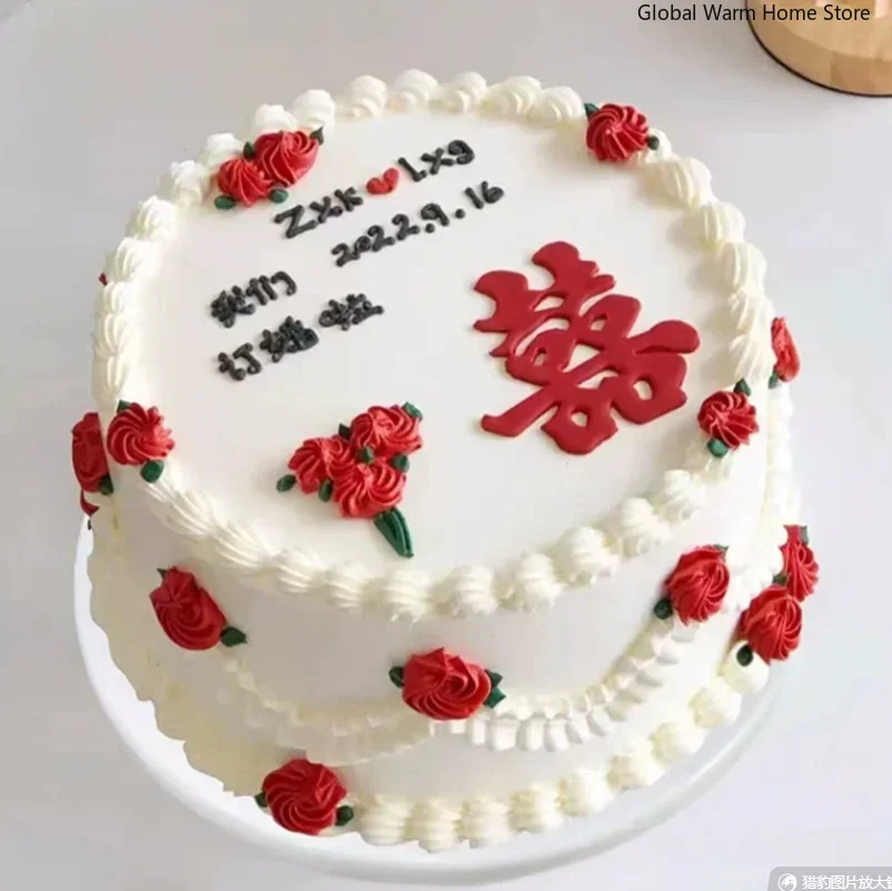 6-inch Simulated Fruit Cream Plastic Cake Model Artificial Birthday Cakes Decoration Props for Photos Dessert Shop Window Sample