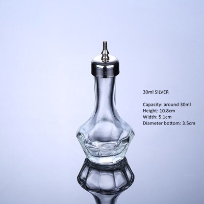 Botella de vino de absenta amarga, botella de medicina de barman de cristal, aparatos sin plomo, herramientas de Bar, Mini Almacenamiento de esencia de vidrio: 30ml silver