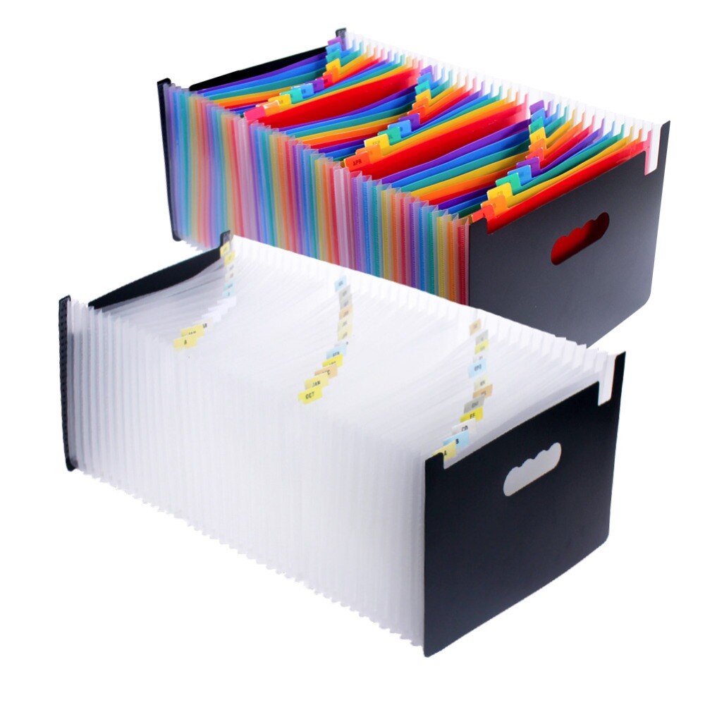 A4 Large Plastic Expandable File 13/24/37 Pockets Expanding File Folder Organizers Standing Accordions Folder Carpeta Archivador