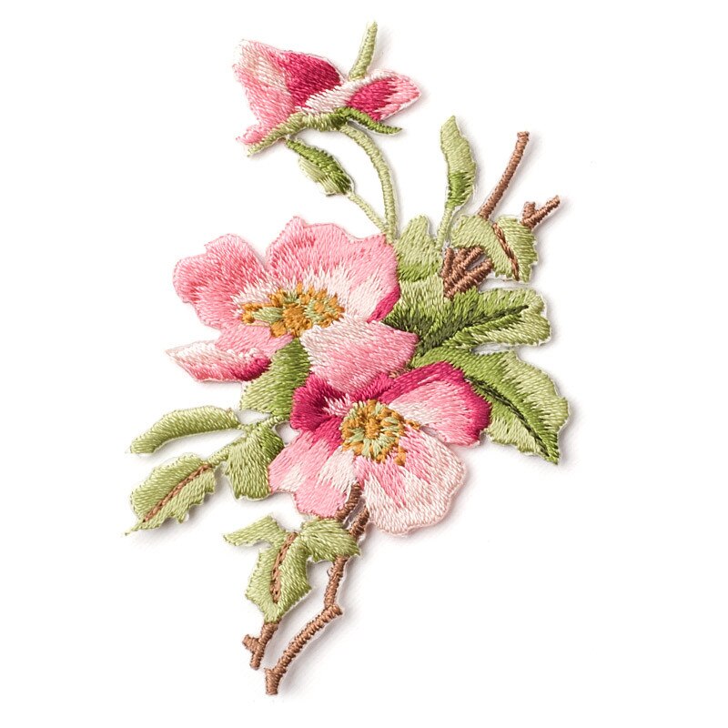 Middelgrote bloemenpatch badge patches geborduurde applicatie naaien strijkapplicatie kleding kledingstuk roos kleding accessoires