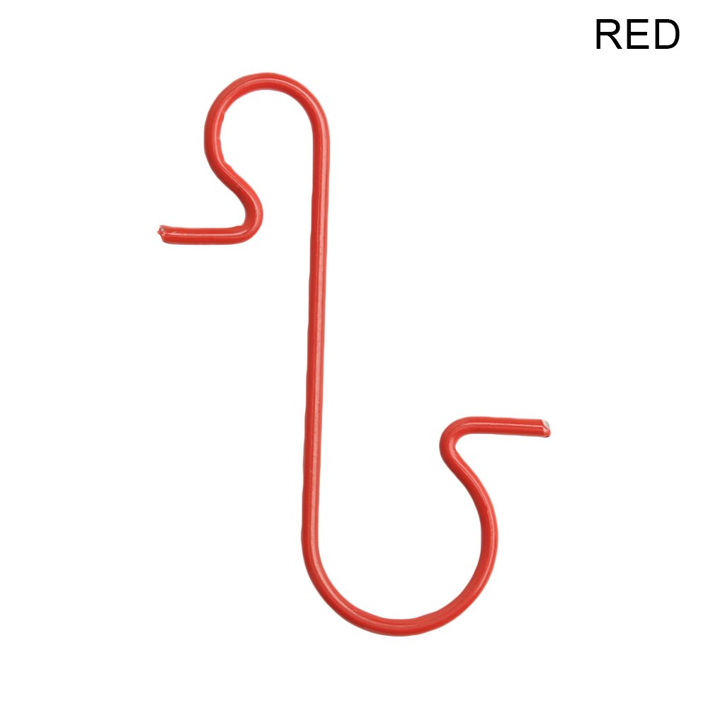 10pz Nuovo Di Natale Gingillo Ornamento Ganci A Forma di S-Ganci Gancio in Metallo mini in Acciaio Inox Ganci per Appendere Natale albero di natale Decorazione: rosso