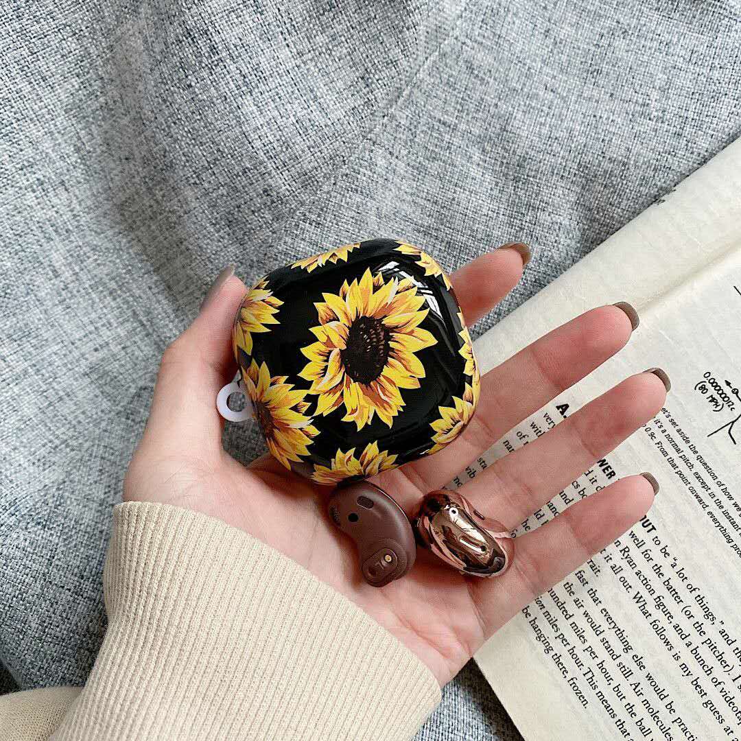 Cute Retro Flower Marble Matte Earphone Case for Samsung Galaxy Buds Live Cover Bluetooth Wireless Headset Accessories
