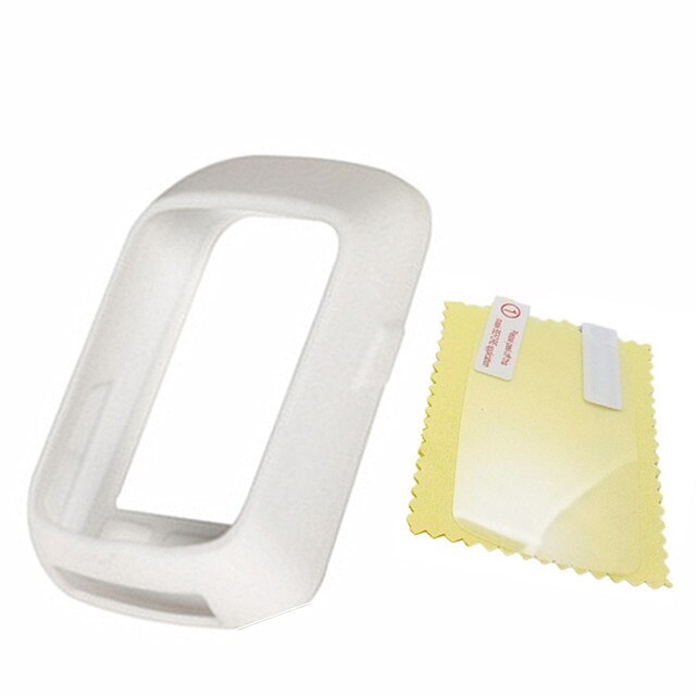 Generic Bike Silicone Case & Screen Protector Film for Wahoo ELEMNT Bolt GPS Computer Case Sleeve for wahoo elemnt bolt: white