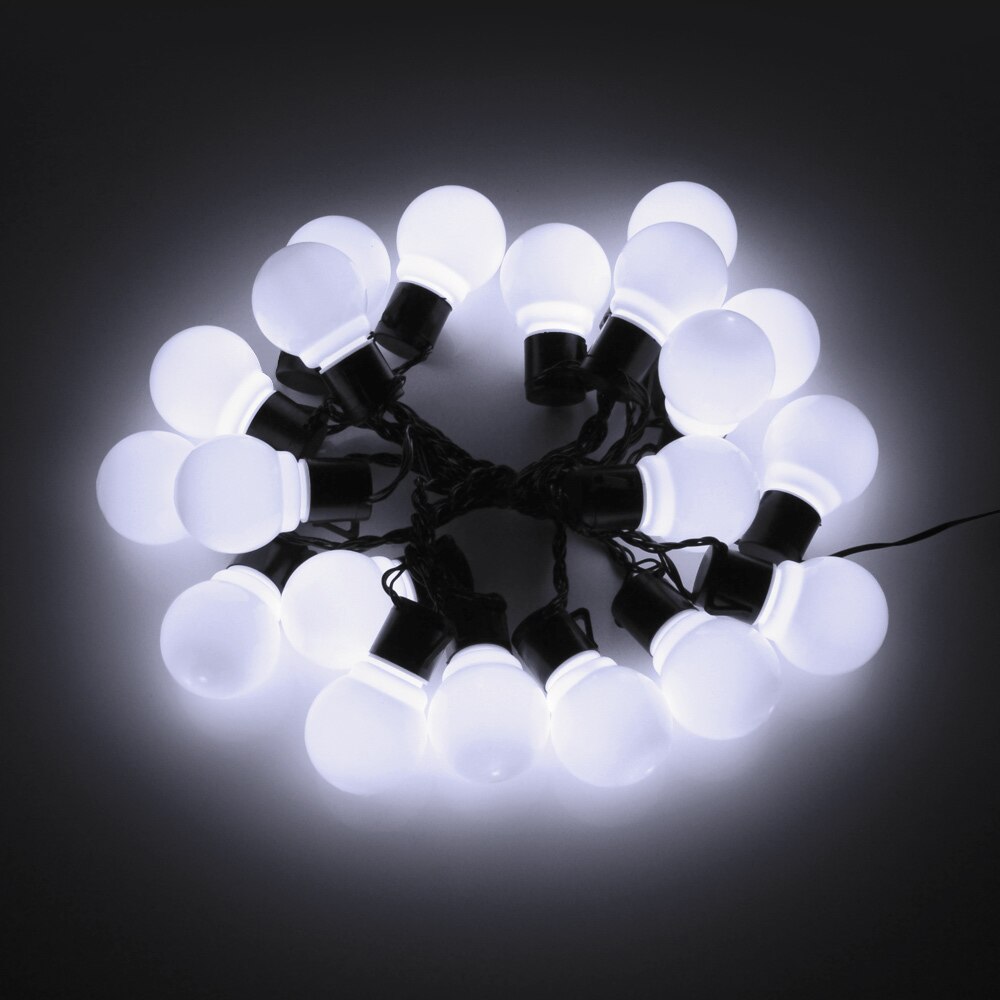 2.5m /5m keiju häänauha valo joulu led globe festoon polttimo led keiju merkkijono valo ulkojuhla puutarhaseppele: Valkoinen / 5m 20