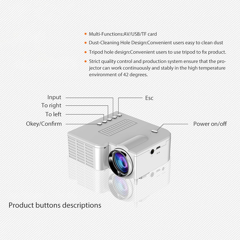 1080P Full HD LED Mini Projector Portable Home Theater Cinema VH99