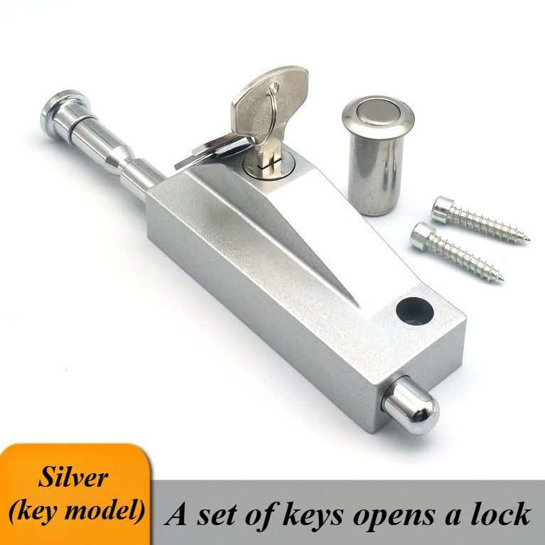 Revolving Door Latch Lock FramedSpring Floor Latch Iron Door Floor Lock Wood Door Open Mounted Floor Lock Universal: black