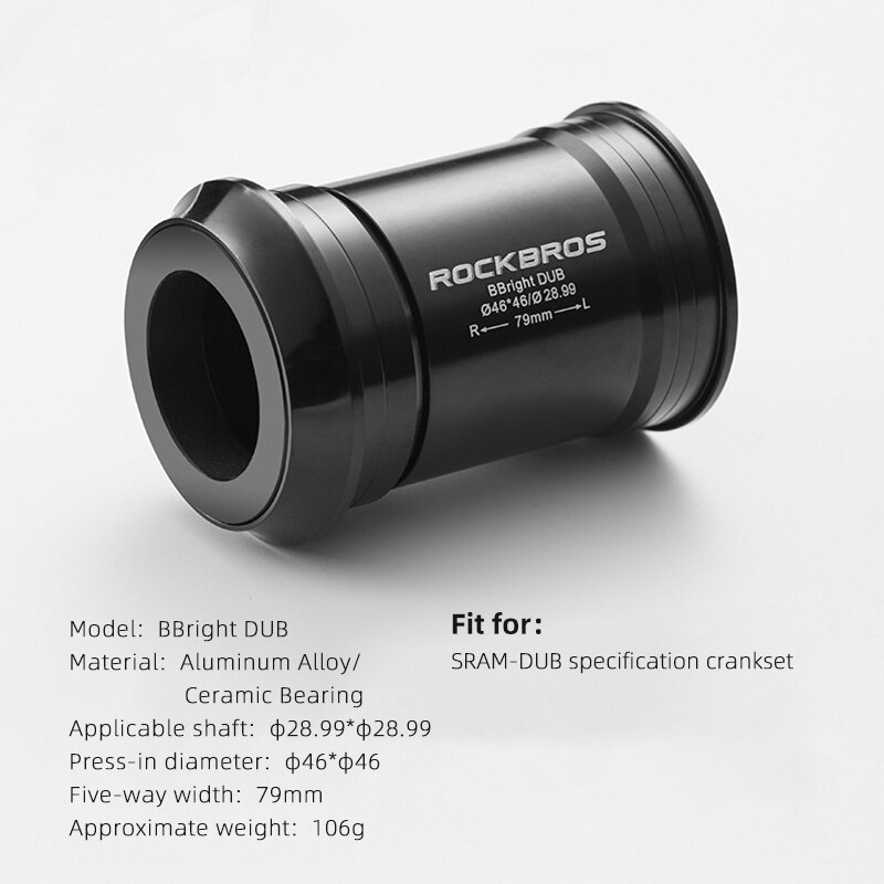 ROCKBROS-Adaptador de soportes inferiores de bicicleta, prensa de rodamiento de cerámica, eje BSA para Shimano R8000 6800 R7000 SRAM GXP SRAM DUB ROTOR 3D: BBright-DUB