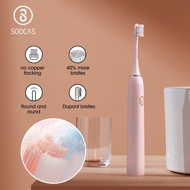 SOOCAS-cepillo de dientes eléctrico sónico X3U, carga rápida, resistente al agua, IPX7