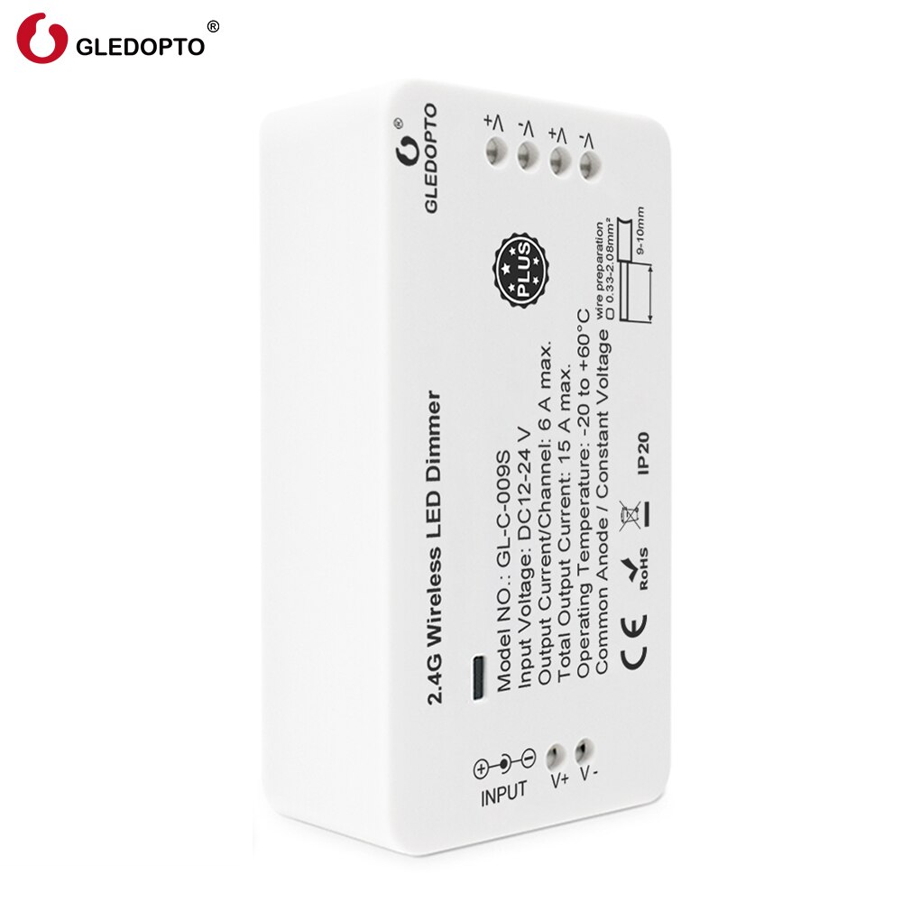 Gledopto Smart Zigbee LED Dimmer Strip Controller, Brightness adjustable Work with zigbee hub App control/ Voice Control/ Remote: Dimmer plus