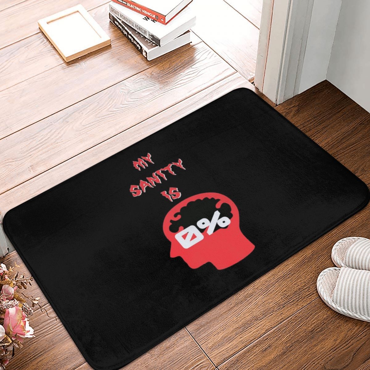 Mijn Sanity Is 0% Phasmophobia Polyester Deurmat Tapijt Tapijt Mat Voetzool Antislip Washableentrance Keuken Slaapkamer Balkon Cartoon