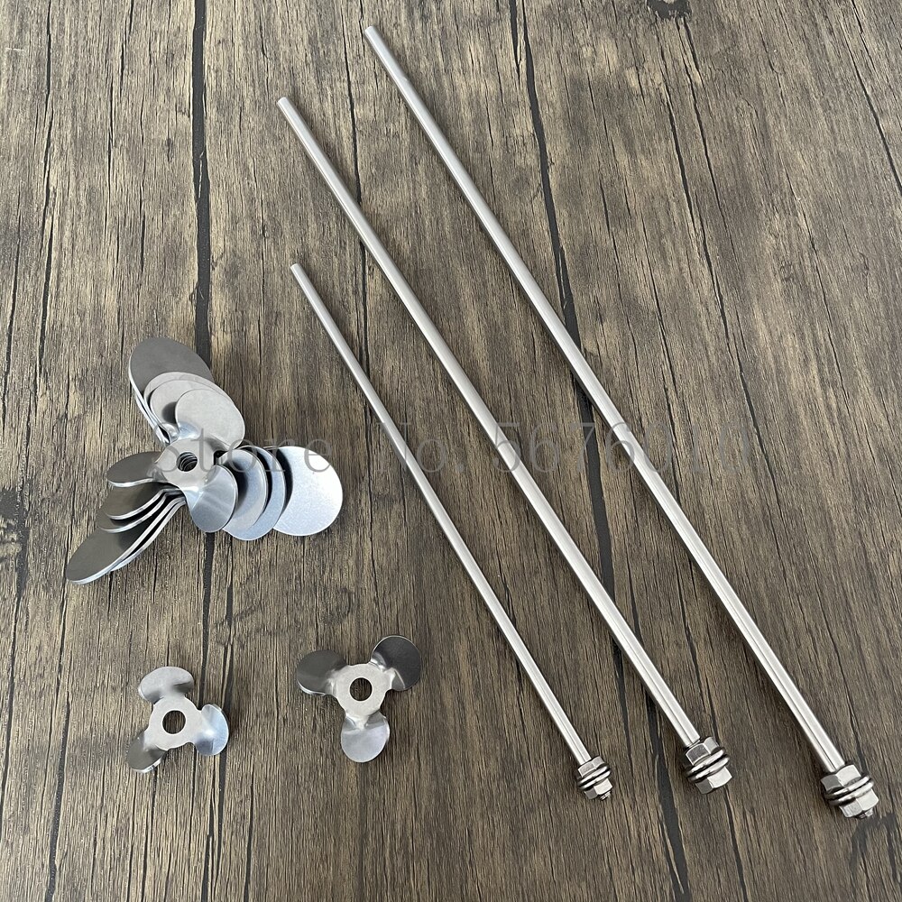 1set DIA 40mm to 120mm lab stainless steel stir blade paddle,Three - blade paddle with stirring rod