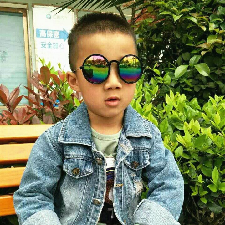 Baby Zonnebril Mode Kinderen UV400 Frame Outdoor Kids Zonnebril Cool Kleurrijke Reflecterende Glazen Driver Bril