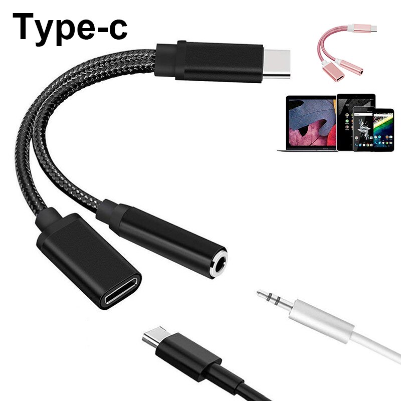2 stylesUSB Typ C zu 3,5mm Kopfhörer Kopfhörer Kabel Adapter USB-C zu 3,5mm Jack Aux Kabel für Samsun xiaomi Huawei: 05