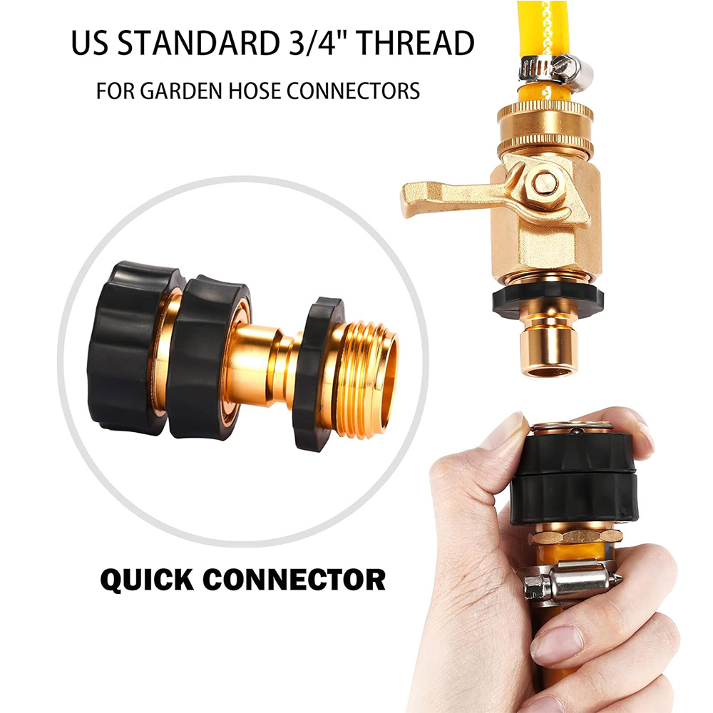 Garden Hose Quick Connector 3/4 Inch Male and Female Garden Hose Connector Quick Connector Garden Hose Accessories