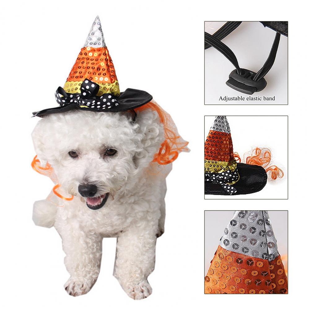 Sombrero de Navidad para Halloween, disfraz de Mascota para gato, perro, cachorro, gato, bruja, mago, sombrero de Halloween, suministro de perro y gato: L