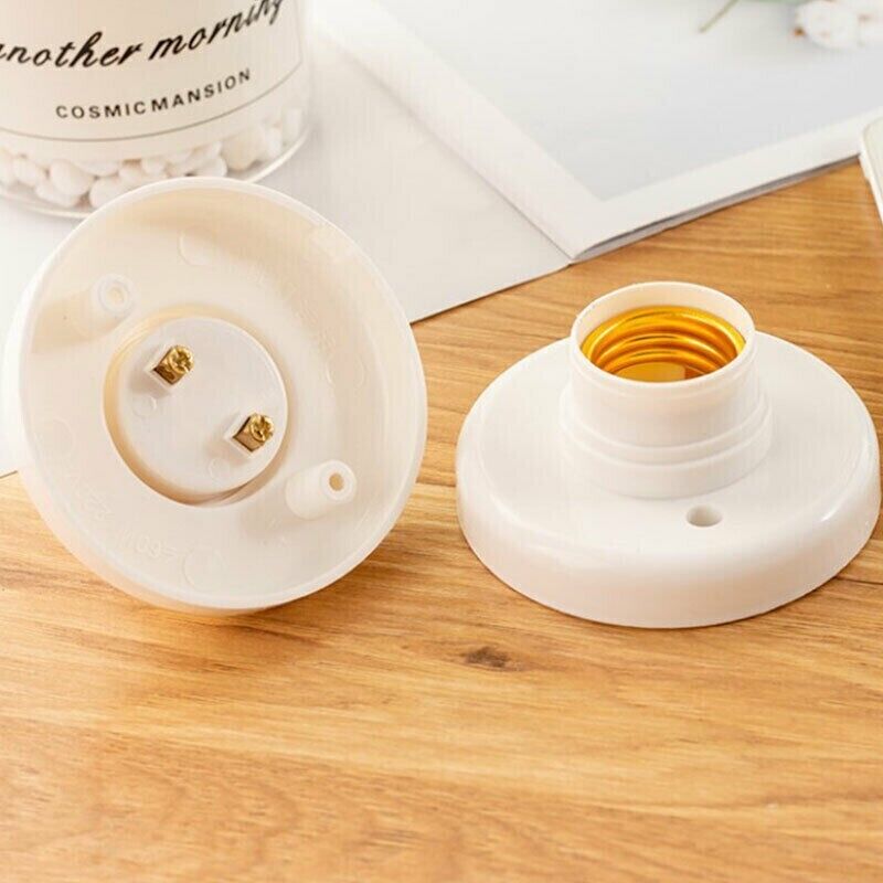 E27 Sokkel 3 Stk - Hvit Plast Taklampe Base - Holder For Lyspære 6A