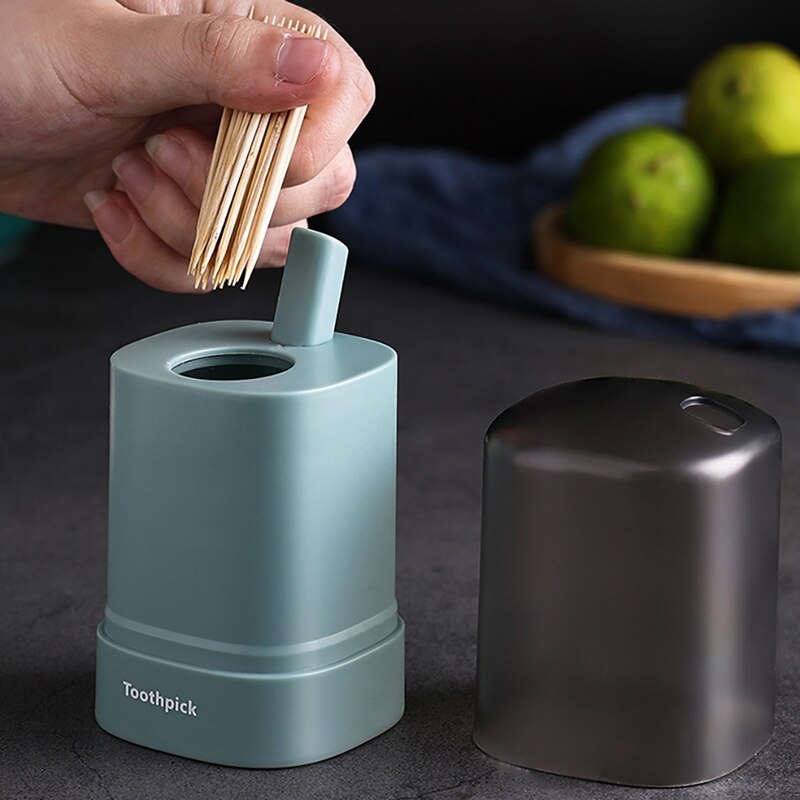 Toothpick Holder Automatic Pop-up Toothpick Box Portable Toothpick Container for Restaurant Kitchen Toothpicks Dispenser