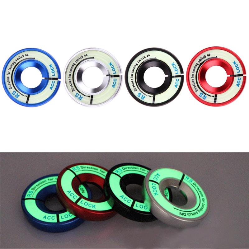 Aluminiumlegering Lichtgevende Auto Contactslot Ring Cover Glow in Dark Key Hole Sticker Auto Interieur Accessoires