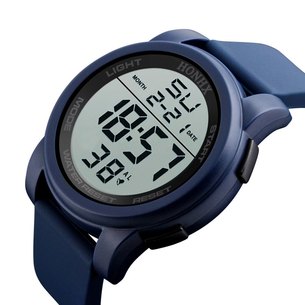 Elektronische Klok Heren Horloges Top Luxe Sport Horloge Voor Mannen Led Waterdichte Mode Mannelijke Polshorloge Aan vriendje: Blue 