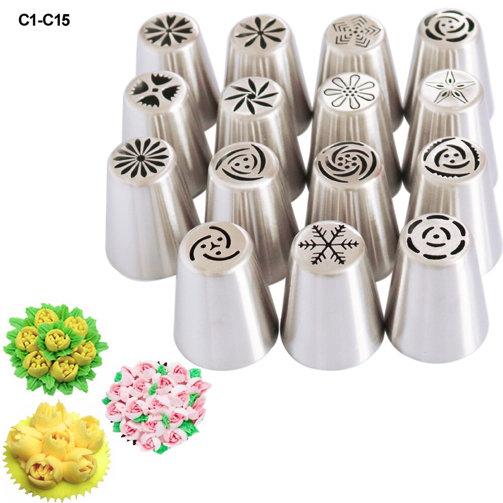 Sophronia 90 stks/set Pastry Nozzles en Koreaanse Stijl Rvs Pastry Piping Nozzles Tips Russische Tulp Set CS096