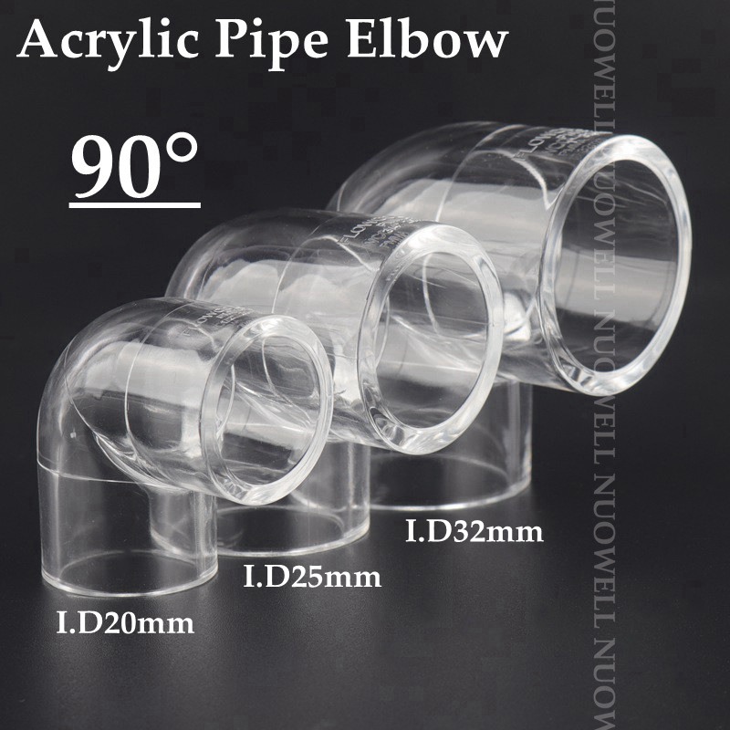 Conector de tubo de plexiglás transparente, , 20 ~ 32mm, 1 ud.: 25mm / Acrylic D90 Elbow