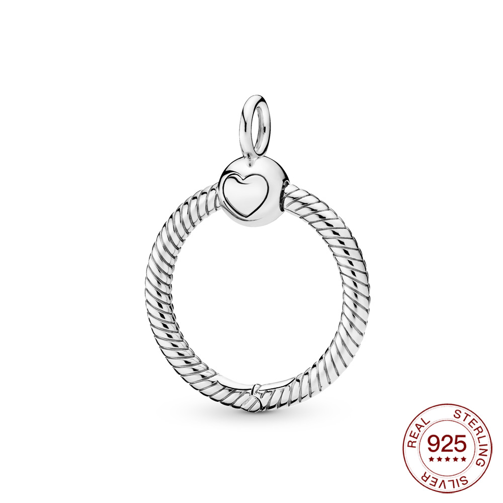Real 925 jewelry Silver Moments Heart O Pendant charm Fit Original charm Nacklace women diy jewelry: PAN003