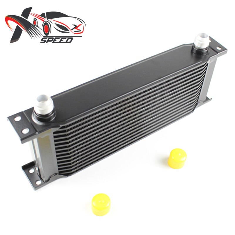 Universal 15 rows automotive engine gearbox oil cooler upgrades the oil cooled radiator assembly: Black