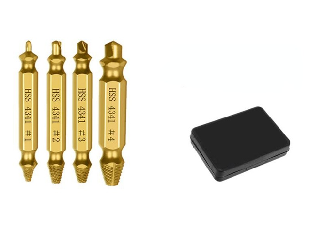 bohrer set 4/5/6 beschädigt Schraube Extractor Drill Bit Set Einfach Nehmen Sie Gebrochene Schraube Schraube Entferner Stripped Schrauben Extractor Abriss werkzeug: 4 PCS Gold With Box