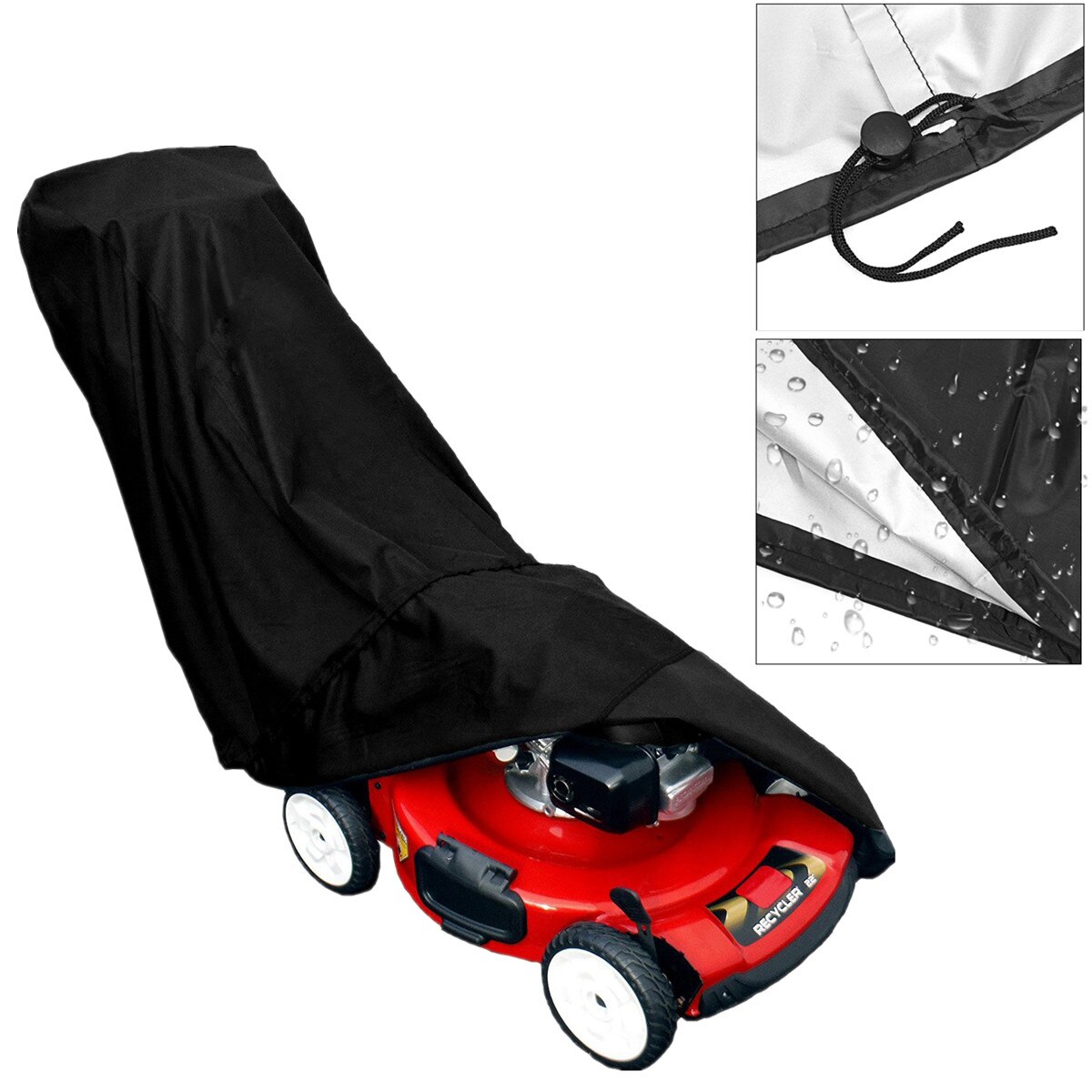 200cmx85cmx40cm/78''x33.5''x15.7'' black lawnmower cover Riding mower grass shovel hood polyester hood