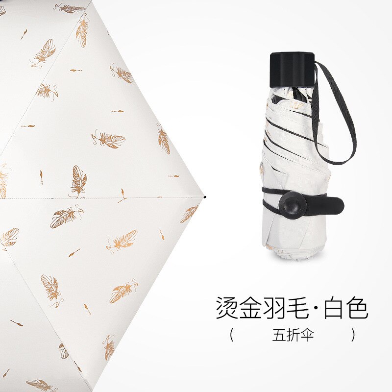 50% pocket sun umbrella sun protection ultraviolet sunshade folding women small portable sunny rain dual-use umbrella: 6 bonesA