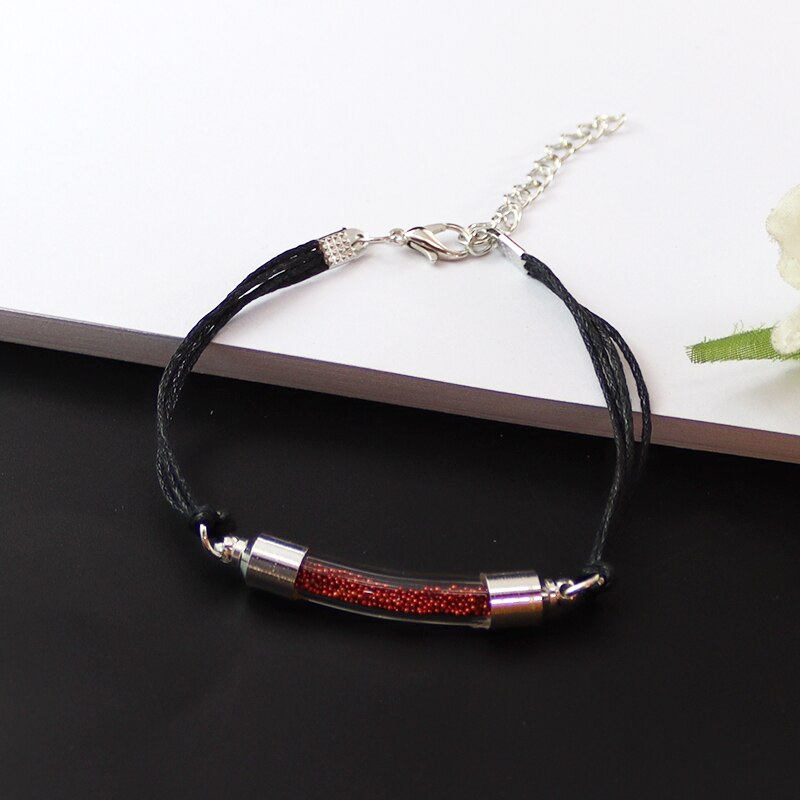 2Stck Glas Rohr Urne Armbinde Mit Schwarz Kabel Feuerbestattung Schmuck Denkmal Schmuck für Asche Andenken Urne Armbinde