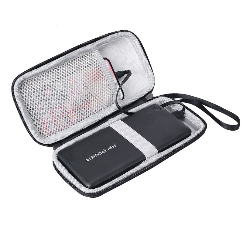 Travel Hard EVA Zipper Case Storage Bag Pouch for Anker PowerCore 26800 for RAVPower 26800 and cable