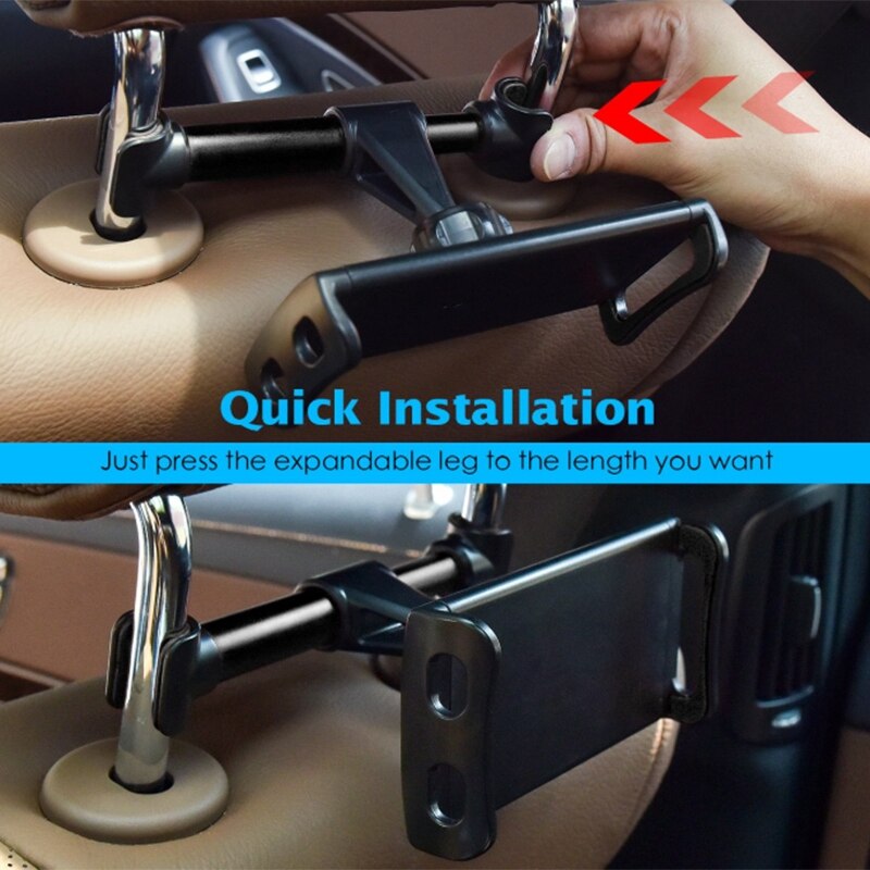 Auto hoofdsteun houder, tablet hoofdsteun houder: standaard houder compatibel met apparaten voor ipad pro air mini, voor samsung galaxy tabs,