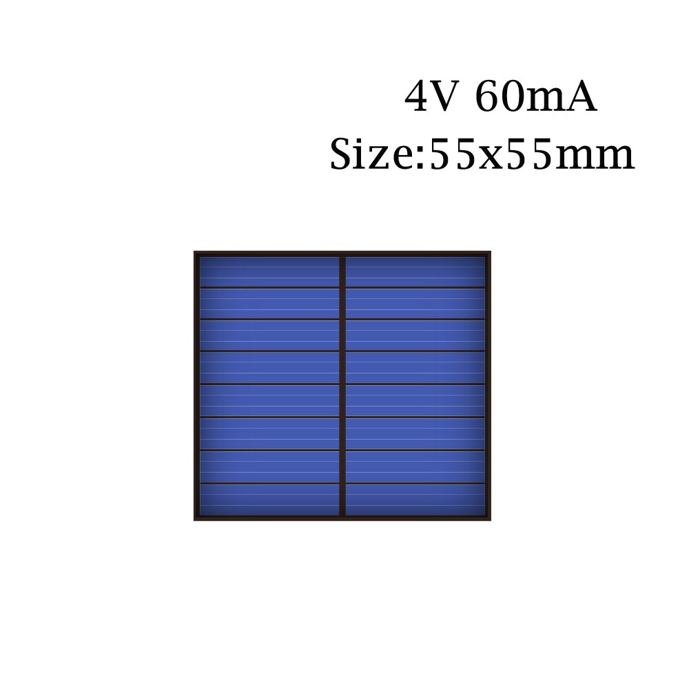 Poly 3 3.5 4 V VDC Solar Panel 60 120 150 160 250 mA 3V 3.5V 4V DIY Mini Solar Battery Cell Phone Charger Portable: 4V 60mA