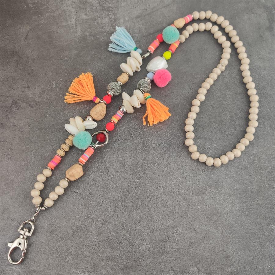 Boho Lanyard Helmillä - ID-korttiteline - Kesäranta Kaulakoru Tarvike