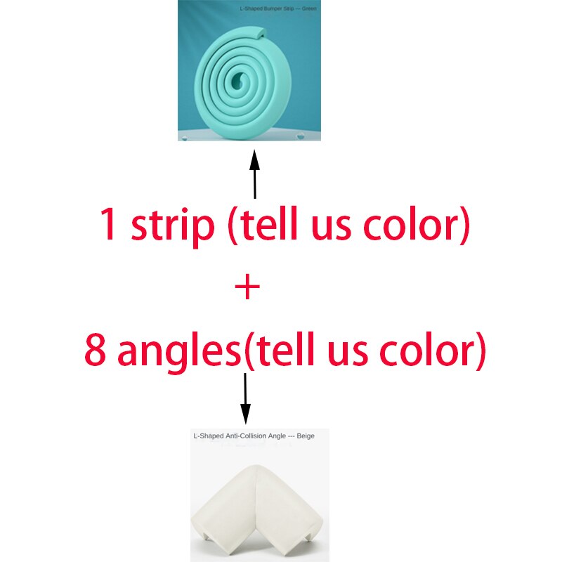 Protector de esquinas de seguridad para bebés, protección para niños, muebles, protección de ángulos, cinta protectora para esquinas de mesa de seguridad para niños: 1 strip  8 angles