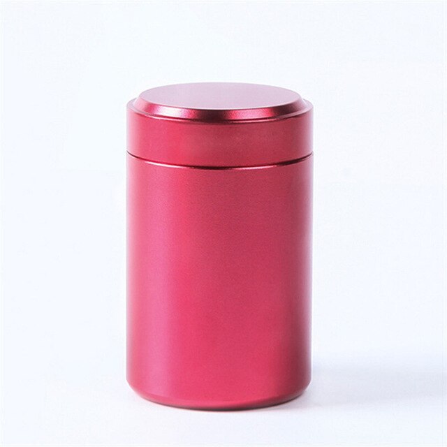 70ML Solid Color Airtight Smell Proof Container Aluminum Herb Stash Metal Sealed Can Tea Jar Storage Boxes: Red